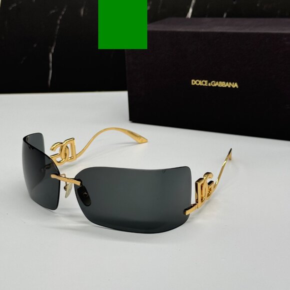 NEW DOLCE&GABBANA DG2319 02/87 GOLD/BLACK SUNGLASSES DG2319 0287 EYEWEAR - Picture 3 of 12